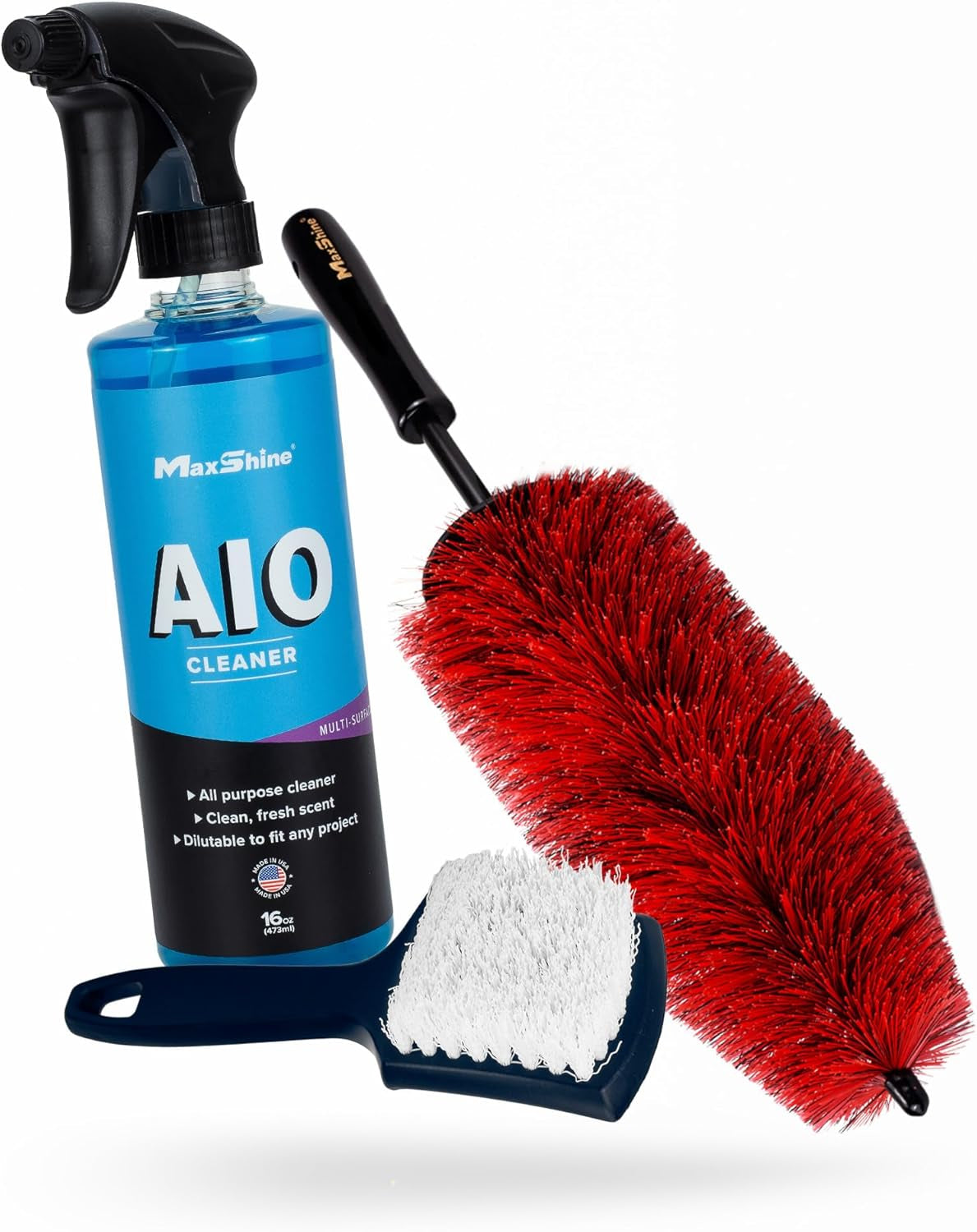 All in One Wheel & Tire Cleaner Kit (AC13) - Professional Grade Exterior Tire & Wheel Rim Detailing - Scratch Free - Citrus Cleaning Power - Active Degreaser