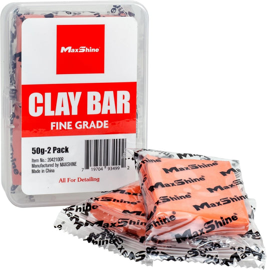 Magic Clay Bar 2 Pack (100G) Fine Grade Material for Car Clay Bar Auto Detailing - Efficiently Cleans & Removes Surface Contaminants from Paintwork, Glass, Plastic, & Metal Surfaces - Orange