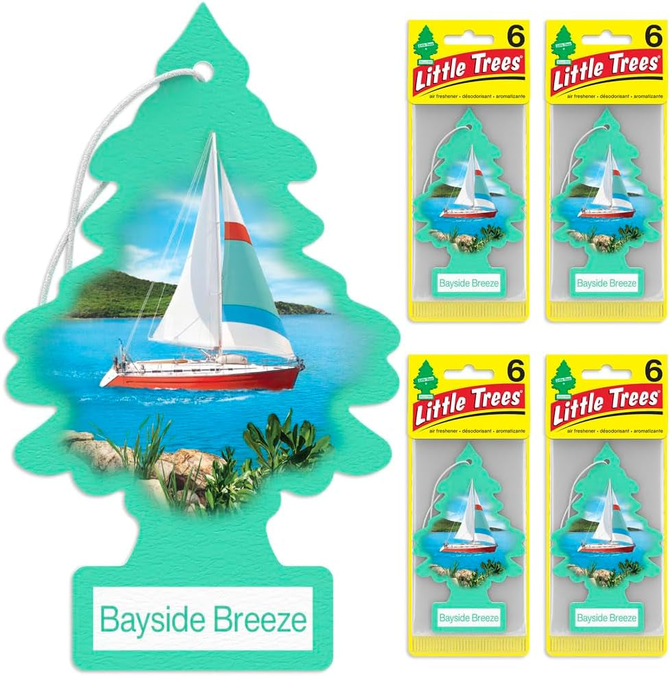 Air Fresheners Car Air Freshener. Hanging Tree Provides Long Lasting Scent for Auto or Home. Bayside Breeze, 24 Air Fresheners