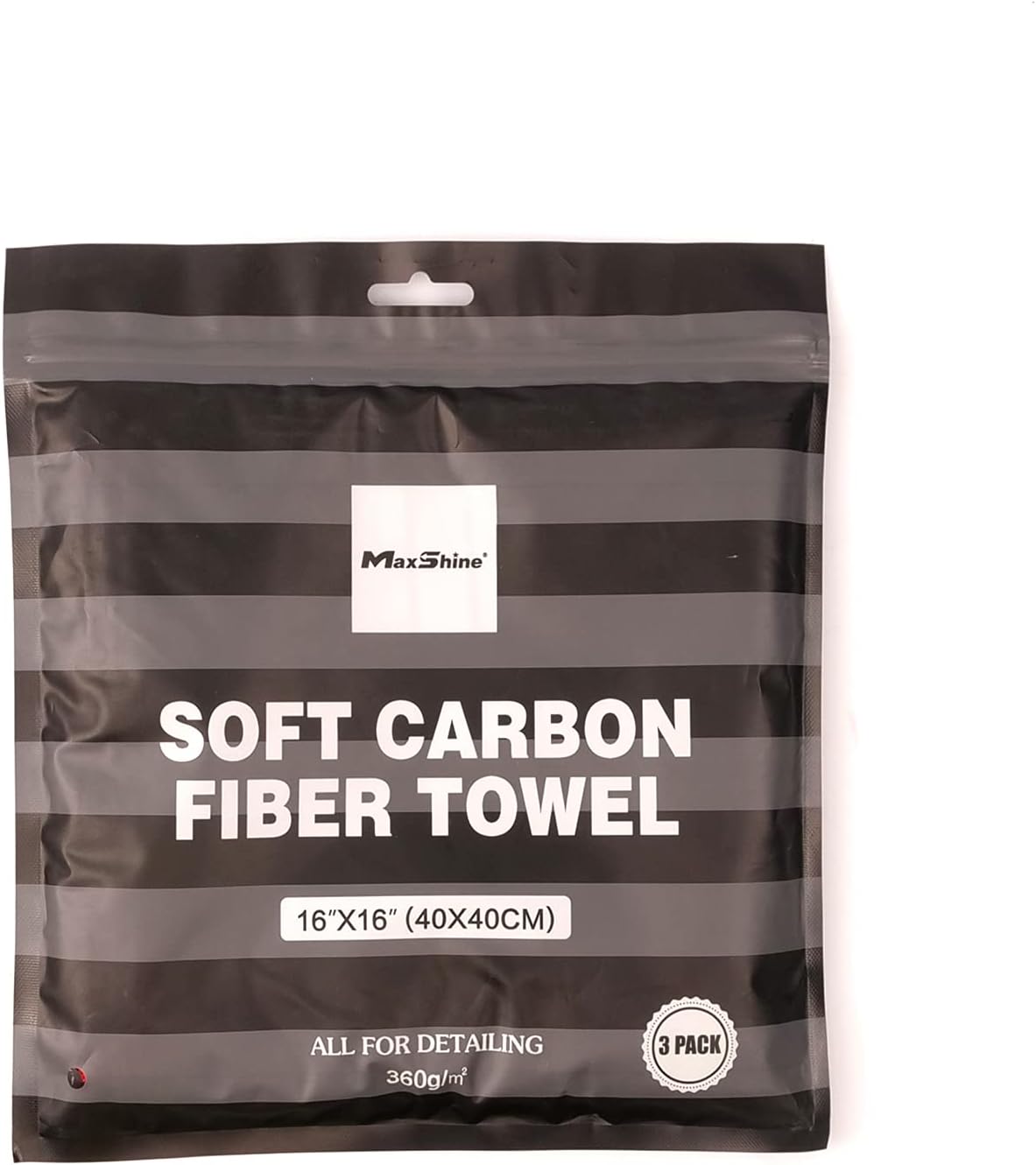 Carbon Fiber Towels (360GSM) 16”X16” - Ultra Durable, Premium Soft, Long-Lasting Towels, Perfect for Car Detailing