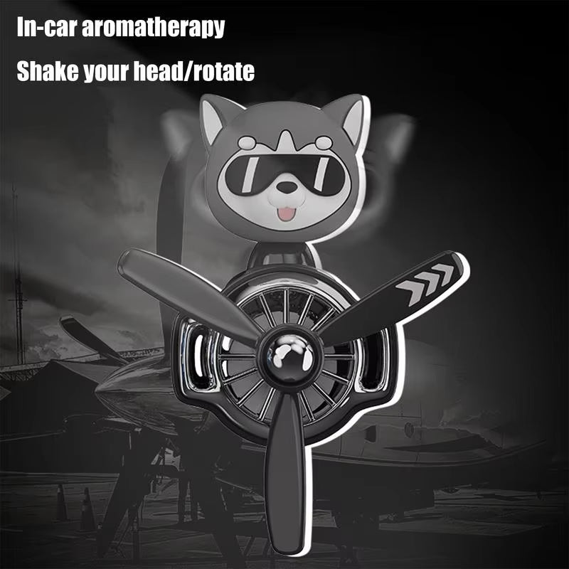 Cute Car Air Freshener Cartoon Dog Pilot Cute Air Freshener Car Air Purifier with 2 Fragrant Tablets Car Perfume Air Freshener