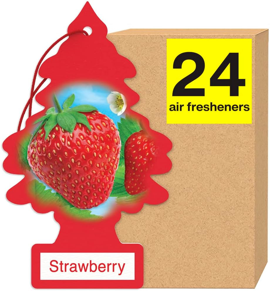 Air Fresheners Car Air Freshener. Hanging Tree Provides Long Lasting Scent for Auto or Home. Strawberry, 24 Air Fresheners