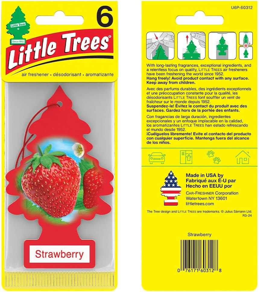 Air Fresheners Car Air Freshener. Hanging Tree Provides Long Lasting Scent for Auto or Home. Strawberry, 24 Air Fresheners