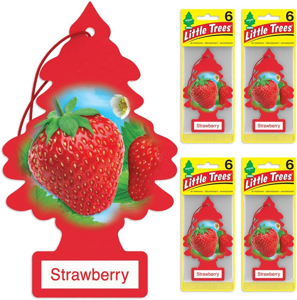 Air Fresheners Car Air Freshener. Hanging Tree Provides Long Lasting Scent for Auto or Home. Strawberry, 24 Air Fresheners