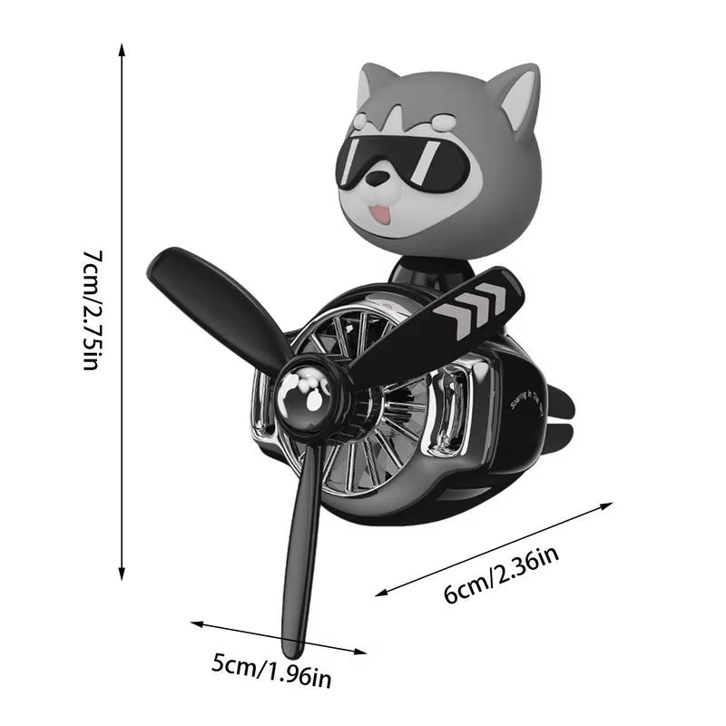 Cute Car Air Freshener Cartoon Dog Pilot Cute Air Freshener Car Air Purifier with 2 Fragrant Tablets Car Perfume Air Freshener